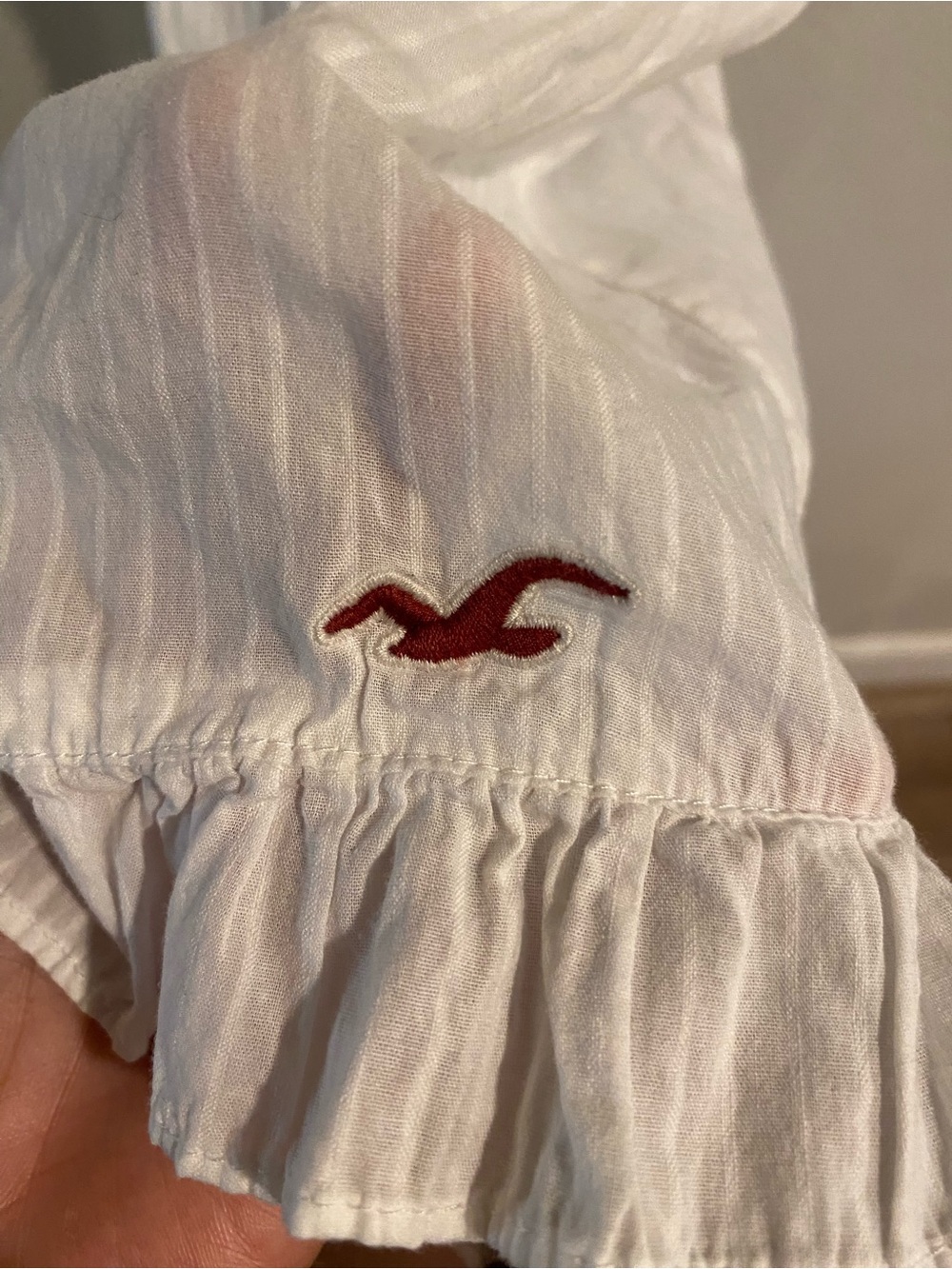 Hollister White Ruffled Spaghetti Strap Mini Dress Size XS - Picture 3 of 4